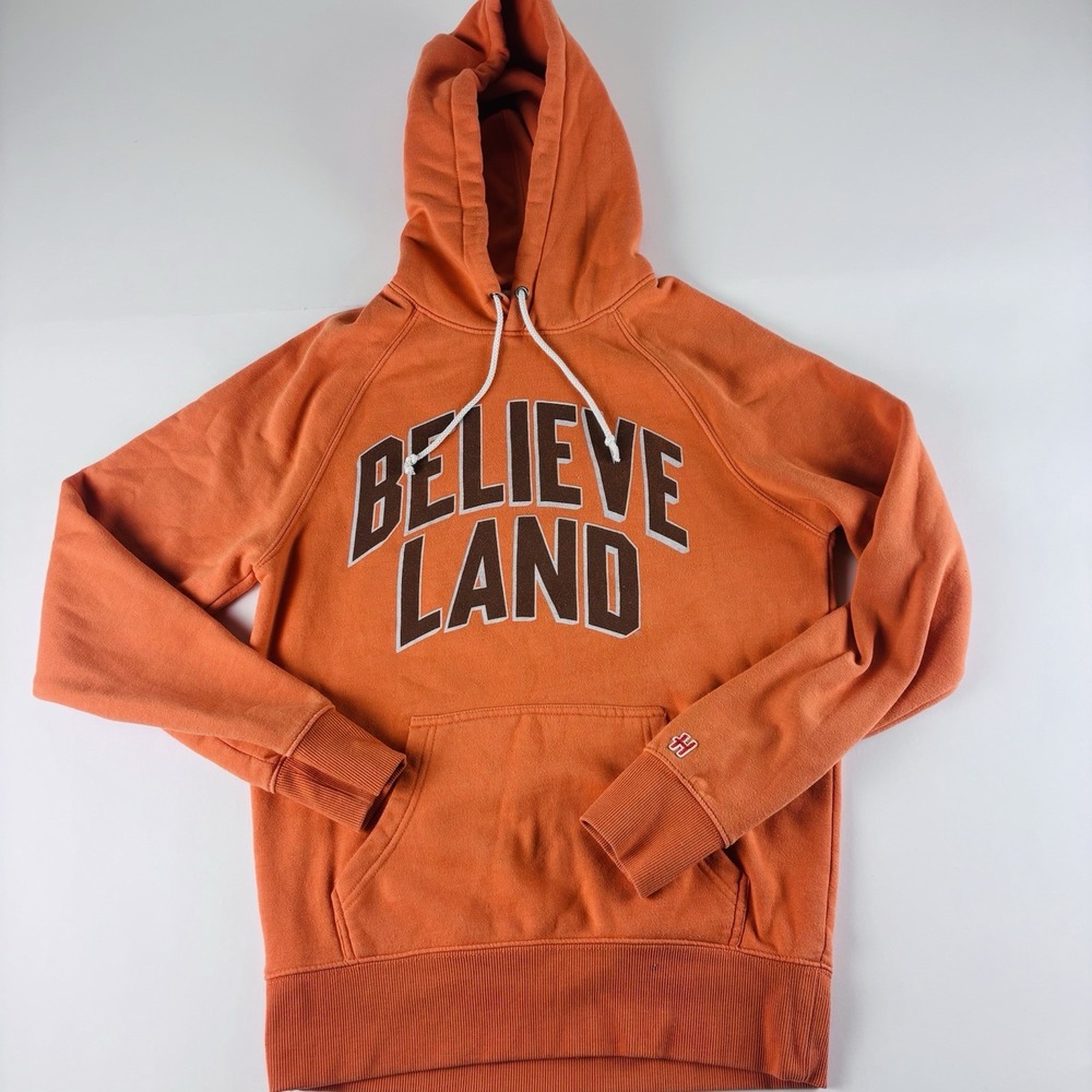 Homage Cleveland Browns Soft Hoodie Hooded Sweatshirt Orange Brown Small